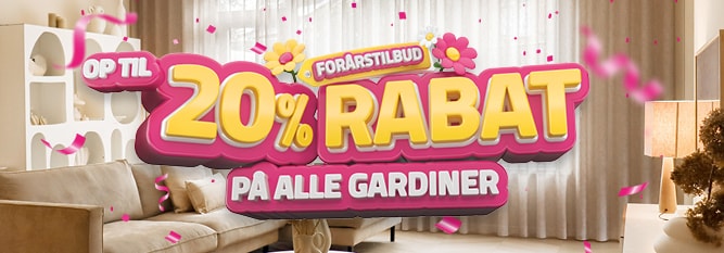 Forårstilbud: op til 20% rabat på alle gardiner 